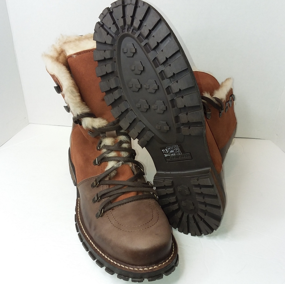 Luxe De Leon Tierra Faux Fur Brown Leather Suede Boots